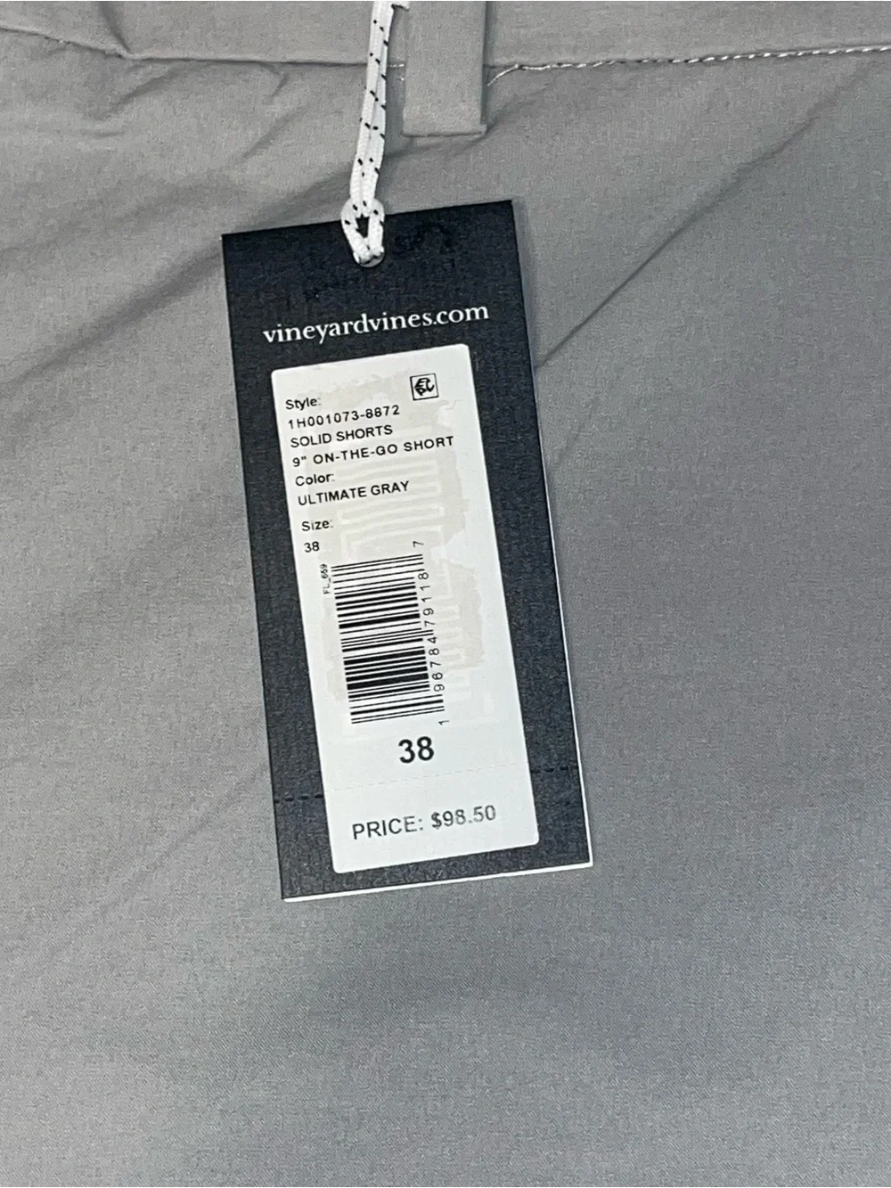 Vineyard Vines OTG On The Go 9” Gray Khaki Shorts Casual NWT Men’s 38 - Picture 4 of 7